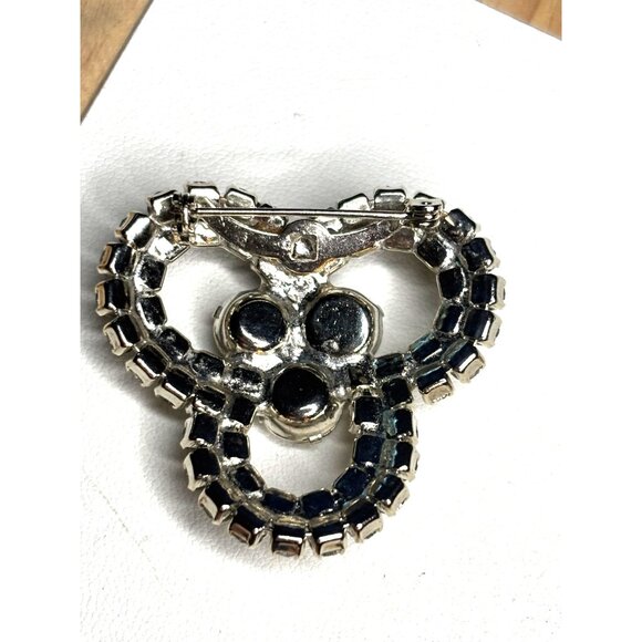 Vintage Rhinestone Silver-Tone Brooch Pin - Picture 5 of 7
